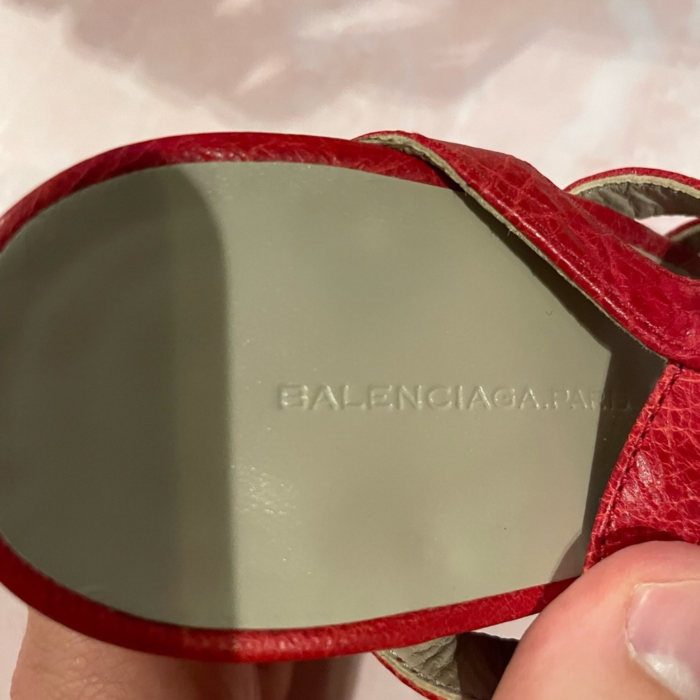 Sale! New Balenciaga Red Gladiator Wedge Red with black studs - Picture 5 of 9